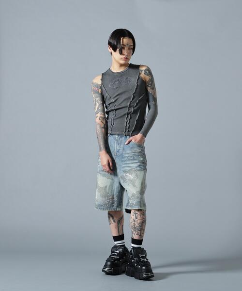 L.H.P(エルエイチピー)の「MAVYTH/メヴィス/VOLTAGE GLITTER DENIM SHORTS(デニムパンツ・メンズ・その他4/ブラック・L/M)」の13枚目の写真