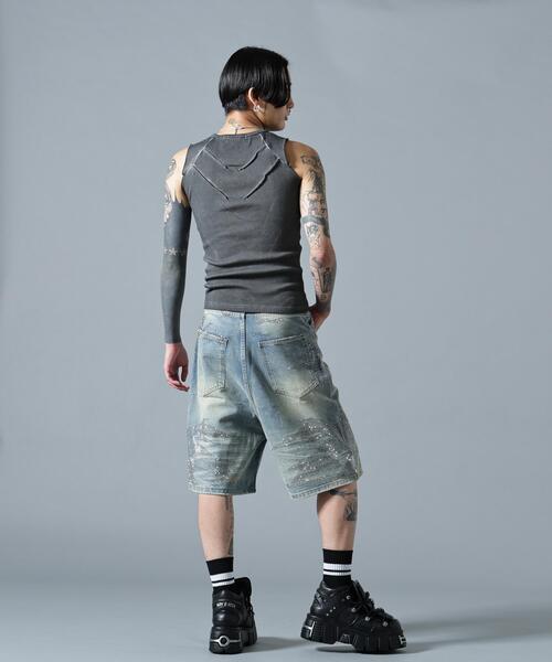 L.H.P(エルエイチピー)の「MAVYTH/メヴィス/VOLTAGE GLITTER DENIM SHORTS(デニムパンツ・メンズ・その他4/ブラック・L/M)」の14枚目の写真