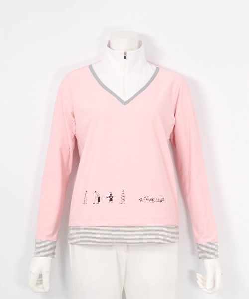 Picone CLUB（ピッコーネクラブ）の「レイヤード風ジッププルオーバー（その他トップス・レディース・ライトブルー/ピンク/ブラック/ライトグレー・11号/9号/13号）」の4枚目の写真