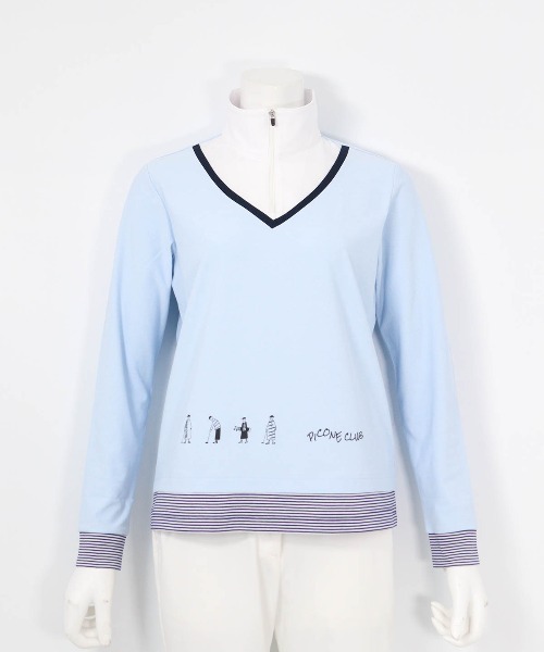 Picone CLUB（ピッコーネクラブ）の「レイヤード風ジッププルオーバー（その他トップス・レディース・ライトブルー/ピンク/ブラック/ライトグレー・11号/9号/13号）」の9枚目の写真