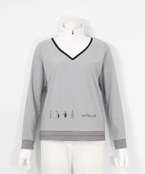 Picone CLUB（ピッコーネクラブ）の「レイヤード風ジッププルオーバー（その他トップス・レディース・ライトブルー/ピンク/ブラック/ライトグレー・11号/9号/13号）」の11枚目の写真
