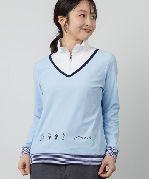Picone CLUB（ピッコーネクラブ）の「レイヤード風ジッププルオーバー（その他トップス・レディース・ライトブルー/ピンク/ブラック/ライトグレー・11号/9号/13号）」の17枚目の写真