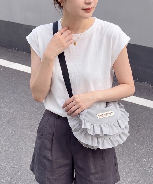 THEATRE PRODUCTS(シアタープロダクツ)の「【THEATRE PRODUCTS】メッシュフリルラウンドショルダーバッグ Lサイズ SPD(ショルダーバッグ・レディース・ブルー/ベージュ/ブラック/グレー/ネイビー・FREE)」の8枚目の写真