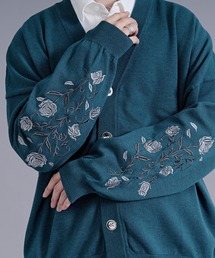 Ellno Loset（エルノロゼット）の「ローズ刺繍メタルボタンカーディガン（カーディガン/ボレロ）」