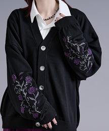 Ellno Loset（エルノロゼット）の「ローズ刺繍メタルボタンカーディガン（カーディガン/ボレロ）」