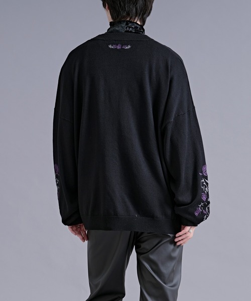 Ellno Loset（エルノロゼット）の「ローズ刺繍メタルボタンカーディガン（カーディガン/ボレロ・メンズ・ブルーグリーン/ブラック・LARGE/MEDIUM/SMALL）」の20枚目の写真