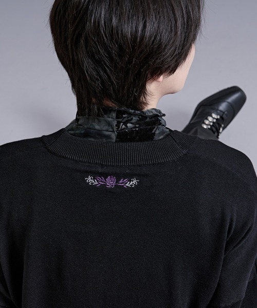 Ellno Loset（エルノロゼット）の「ローズ刺繍メタルボタンカーディガン（カーディガン/ボレロ・メンズ・ブルーグリーン/ブラック・LARGE/MEDIUM/SMALL）」の16枚目の写真