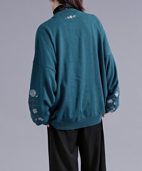 Ellno Loset（エルノロゼット）の「ローズ刺繍メタルボタンカーディガン（カーディガン/ボレロ・メンズ・ブルーグリーン/ブラック・LARGE/MEDIUM/SMALL）」の7枚目の写真