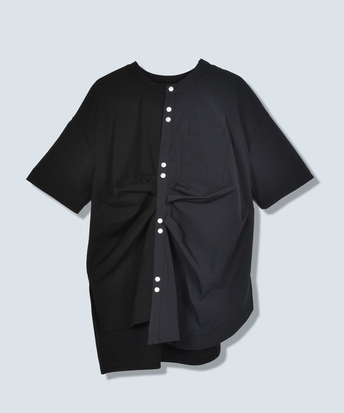 OMMO(オーエムエムオー)】SHIRT DOCKING T-SHIRT/シャツドッキングT