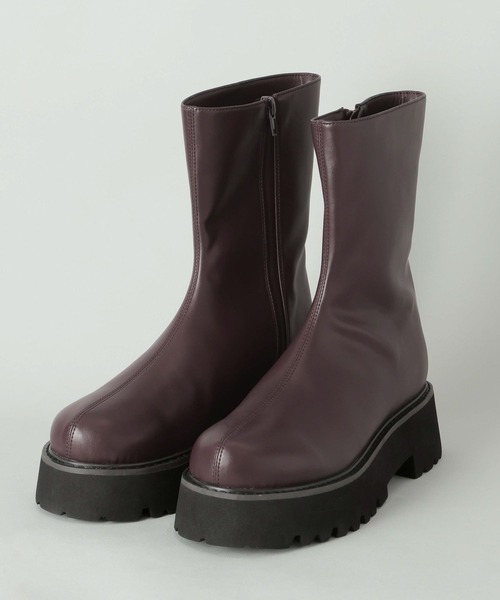 A part by(アパートバイ)の「トラックソールミドルブーツ(ブーツ・レディース・ブラウン/ブラック・LARGE/MEDIUM)」の5枚目の写真