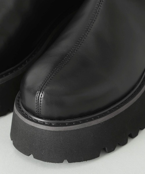 A part by(アパートバイ)の「トラックソールミドルブーツ(ブーツ・レディース・ブラウン/ブラック・LARGE/MEDIUM)」の4枚目の写真