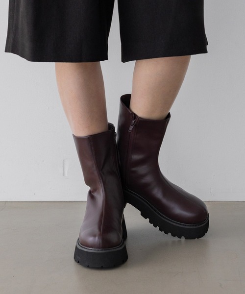 A part by(アパートバイ)の「トラックソールミドルブーツ(ブーツ・レディース・ブラウン/ブラック・LARGE/MEDIUM)」の13枚目の写真