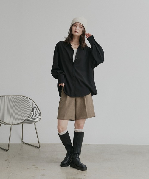 ad thie(アドティエ)の「ジョーゼット オーバーサイズ シャツ(シャツ/ブラウス・レディース・チャコール/ブラック/ライトブルー/オフホワイト・FREE)」の18枚目の写真