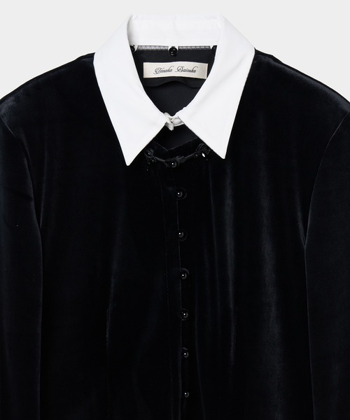 tanakadaisuke（タナカダイスケ）の「【tanakadaisuke/タナカダイスケ】china button velour cardigan/チャイナボタンベロアカーディガン（カーディガン/ボレロ・レディース・ブラック・FREE）」の7枚目の写真