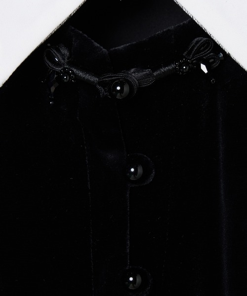 tanakadaisuke（タナカダイスケ）の「【tanakadaisuke/タナカダイスケ】china button velour cardigan/チャイナボタンベロアカーディガン（カーディガン/ボレロ・レディース・ブラック・FREE）」の6枚目の写真