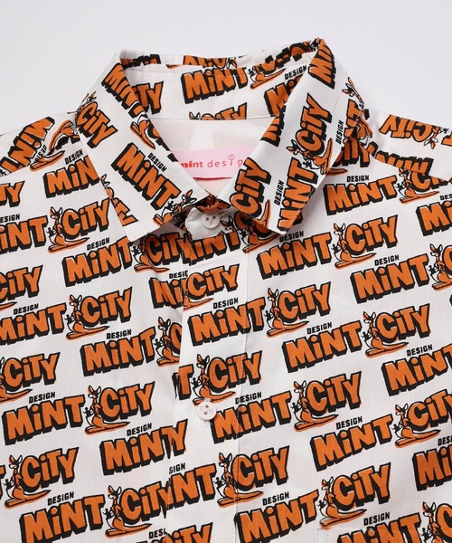 mintdesigns（ミントデザインズ）の「Mint City Shirt（シャツ/ブラウス・レディース・ブラック/オレンジ・ONESIZE）」の9枚目の写真