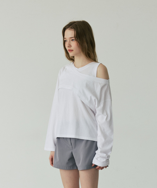 LYNTE(リンテ)の「ボレロ レイヤード ルームウェアセット ホワイト(Tシャツ/カットソー・レディース・ホワイト/グレー/ブラック・FREE)」の5枚目の写真
