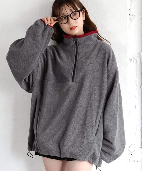 tiptop(ティップトップ)の「フリースハイネック配色プルオーバー(その他トップス・レディース・チャコールグレー/グレー/ブルー・FREE)」の2枚目の写真