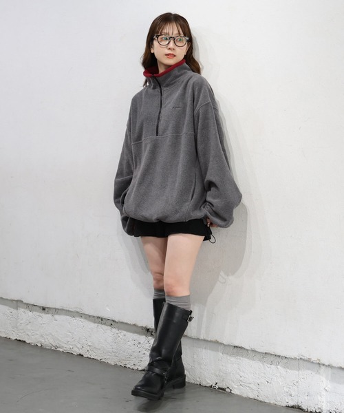 tiptop(ティップトップ)の「フリースハイネック配色プルオーバー(その他トップス・レディース・チャコールグレー/グレー/ブルー・FREE)」の10枚目の写真