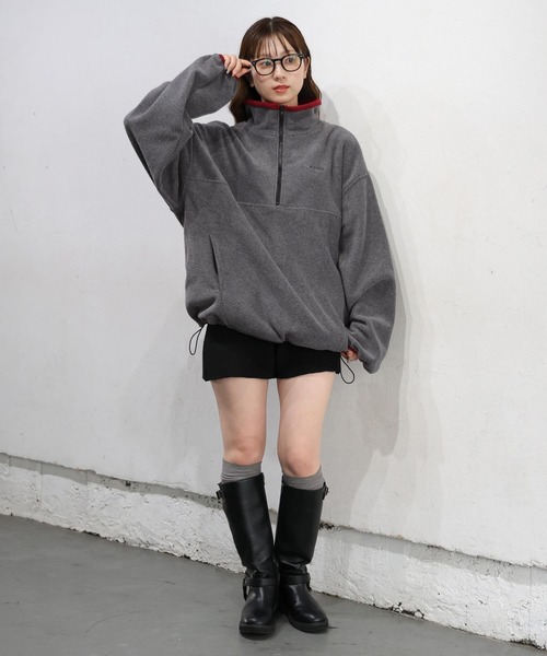tiptop(ティップトップ)の「フリースハイネック配色プルオーバー(その他トップス・レディース・チャコールグレー/グレー/ブルー・FREE)」の11枚目の写真