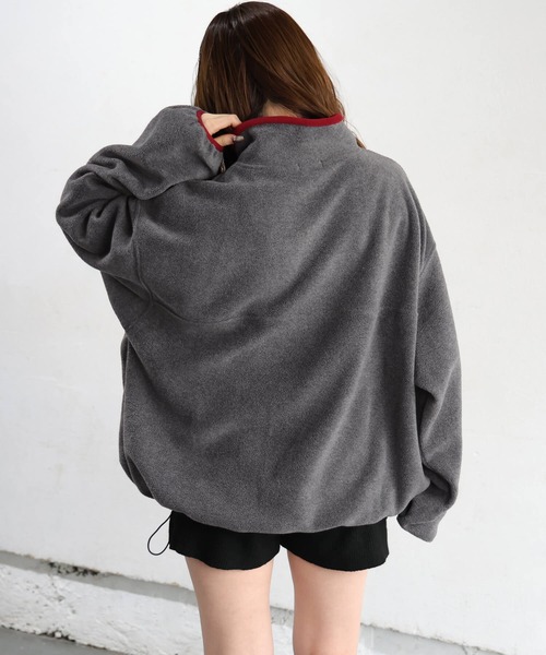 tiptop(ティップトップ)の「フリースハイネック配色プルオーバー(その他トップス・レディース・チャコールグレー/グレー/ブルー・FREE)」の13枚目の写真