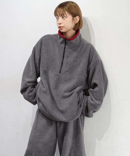 tiptop(ティップトップ)の「フリースハイネック配色プルオーバー(その他トップス・レディース・チャコールグレー/グレー/ブルー・FREE)」の14枚目の写真