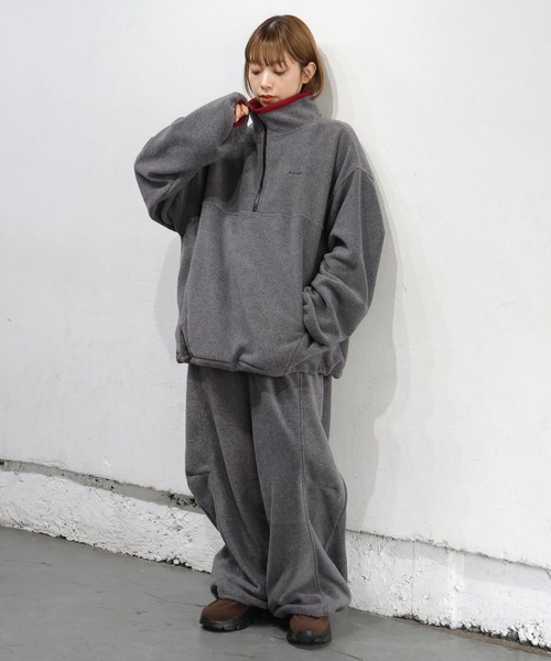 tiptop(ティップトップ)の「フリースハイネック配色プルオーバー(その他トップス・レディース・チャコールグレー/グレー/ブルー・FREE)」の15枚目の写真