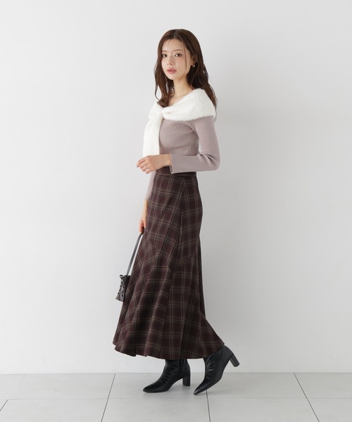 PROPORTION BODY DRESSING(プロポーションボディドレッシング)の「チェック柄切り替えスカート / 1216220006(スカート・レディース・ブラック/ボルドー・P/S/MEDIUM)」の10枚目の写真