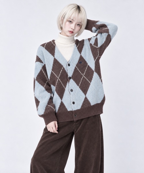 BEVERLY HILLS POLO CLUB(ビバリーヒルズポロクラブ)の「BEVERLY HILLS POLO CLUB / モヘヤタッチカーディガン柄物(BHPC) / 6487-0757(カーディガン/ボレロ・レディース・レッド/グレー/ブラウン/アイボリー/ブルー/オレンジ・LARGE/MEDIUM)」の4枚目の写真