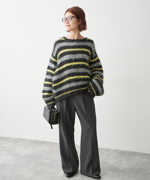 Spick & Span(スピックアンドスパン)の「《追加》ダブルクロス1タックパンツ(スラックス・レディース・チャコールグレー/ブラック・38/36/34/40)」の6枚目の写真