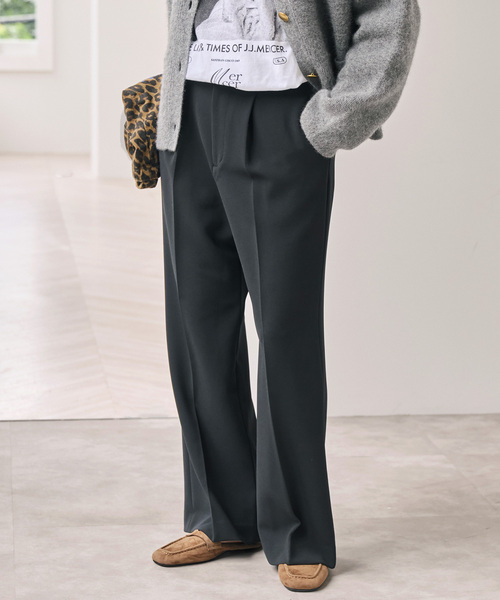 Spick & Span(スピックアンドスパン)の「《追加》ダブルクロス1タックパンツ(スラックス・レディース・チャコールグレー/ブラック・38/36/34/40)」の10枚目の写真
