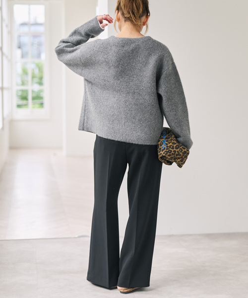 Spick & Span(スピックアンドスパン)の「《追加》ダブルクロス1タックパンツ(スラックス・レディース・チャコールグレー/ブラック・38/36/34/40)」の13枚目の写真