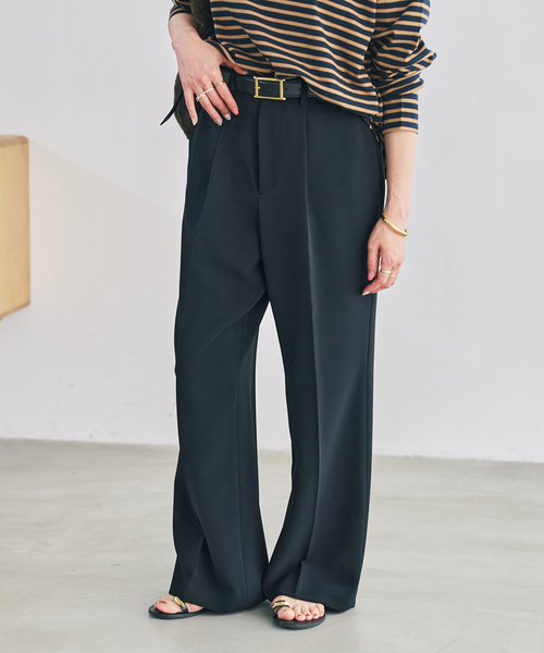 Spick & Span(スピックアンドスパン)の「《追加》ダブルクロス1タックパンツ(スラックス・レディース・チャコールグレー/ブラック・38/36/34/40)」の15枚目の写真