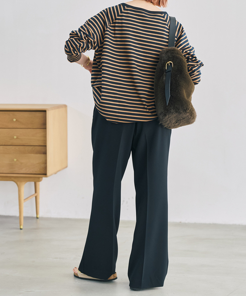 Spick & Span(スピックアンドスパン)の「《追加》ダブルクロス1タックパンツ(スラックス・レディース・チャコールグレー/ブラック・38/36/34/40)」の17枚目の写真
