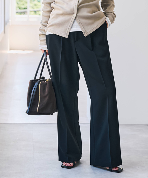 Spick & Span(スピックアンドスパン)の「《追加》ダブルクロス1タックパンツ(スラックス・レディース・チャコールグレー/ブラック・38/36/34/40)」の18枚目の写真