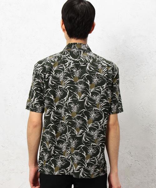 green label relaxing（グリーンレーベルリラクシング）の「SC PINEAPPLE/P ONE-UP/C シャツ◆（シャツ/ブラウス・メンズ・ネイビー/オリーブ・SMALL/MEDIUM/LARGE）」の3枚目の写真