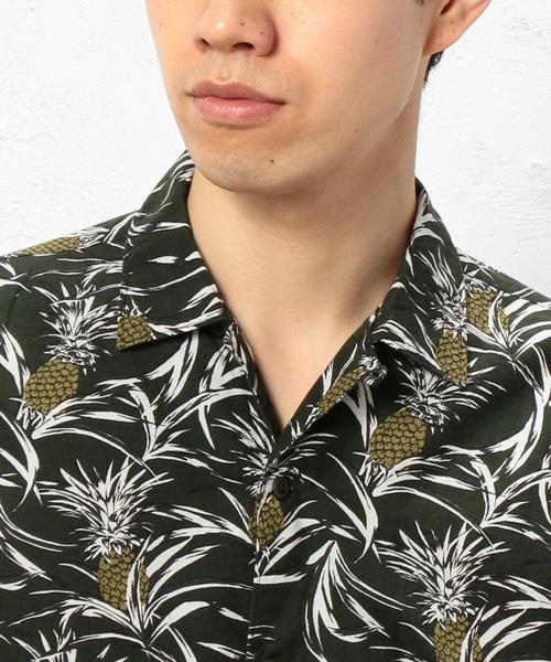 green label relaxing（グリーンレーベルリラクシング）の「SC PINEAPPLE/P ONE-UP/C シャツ◆（シャツ/ブラウス・メンズ・ネイビー/オリーブ・SMALL/MEDIUM/LARGE）」の7枚目の写真