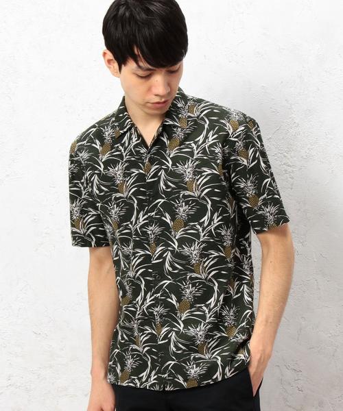 green label relaxing（グリーンレーベルリラクシング）の「SC PINEAPPLE/P ONE-UP/C シャツ◆（シャツ/ブラウス・メンズ・ネイビー/オリーブ・SMALL/MEDIUM/LARGE）」の13枚目の写真