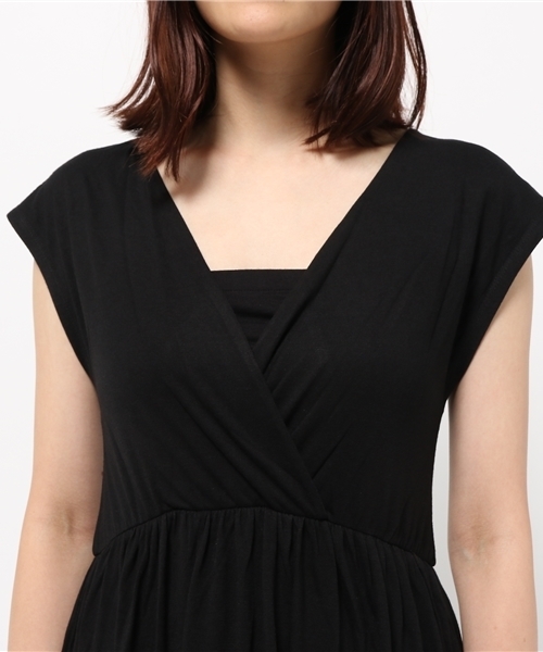 PUNYUS（プニュズ）の「カシュクールマキシワンピ（ワンピース・レディース・カーキ/ブラック・3/1/4/2）」の6枚目の写真