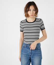 MOUSSY | MULTI BORDER TEE(ニット/セーター)