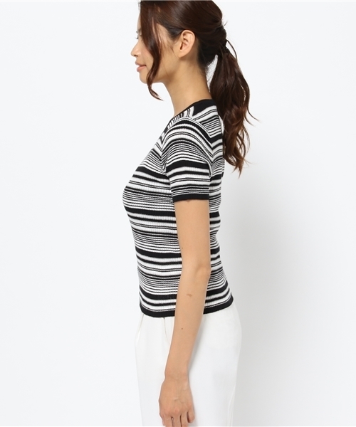 MOUSSY（マウジー）の「MULTI BORDER TEE（ニット/セーター・レディース・ブラック系その他/レッド系その他/ダークネイビー・FREE）」の5枚目の写真