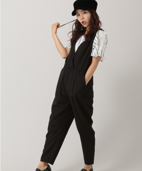 E Hyphen World Gallery イーハイフンワールドギャラリー の バックリボンvネックオールインワン つなぎ オールインワン Wear