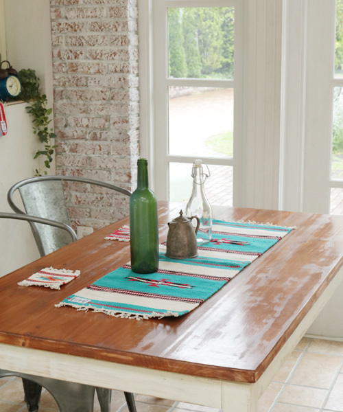 チャイハネ（チャイハネ）の「【チャイハネ】オルテガ柄ロングプレイスマット / テーブルランナー（ランチョンマット/テーブルウェア・レディース・レッド/グリーン/イエロー/ターコイズブルー/オフホワイト/パープル/ブラック/マスタード/ベージュ/グレー/ブラウン/ブルー・FREE）」の16枚目の写真