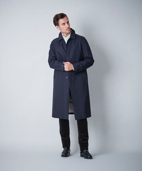 100年コート（ヒャクネンコート）の「＜100年コート＞バルマカーンロングコート（三陽格子）（トレンチコート・メンズ・ブラック/ネイビー/ベージュ・LL/M/L）」の21枚目の写真