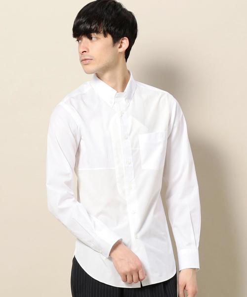 Jipijapa（ヒピハパ）の「【別注】＜jipijapa（ヒピハパ）＞ BROAD CRAZY/シャツ ◆（シャツ/ブラウス・メンズ・ホワイト/ライトブルー・MEDIUM/LARGE/SMALL）」の1枚目の写真
