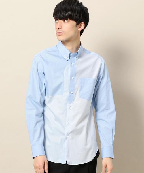 Jipijapa（ヒピハパ）の「【別注】＜jipijapa（ヒピハパ）＞ BROAD CRAZY/シャツ ◆（シャツ/ブラウス・メンズ・ホワイト/ライトブルー・MEDIUM/LARGE/SMALL）」の2枚目の写真