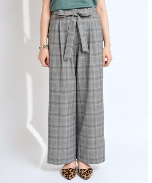 SHIPS（シップス）の「チェックワイドパンツ◇（その他パンツ・レディース・ダークグレー/グリーン・38/36/34）」の5枚目の写真