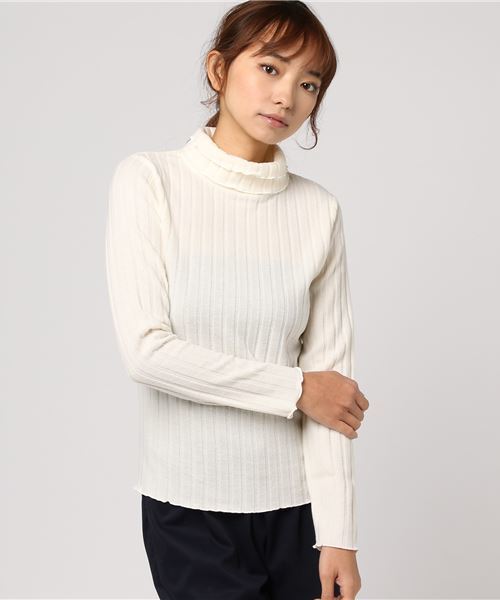 earth music&ecology（アースミュージックアンドエコロジー）の「・ダブル衿トタンテレコプルオーバー（Tシャツ/カットソー・レディース・キャメル/アイボリー/ライトグレー/ブラック・M/S）」の10枚目の写真