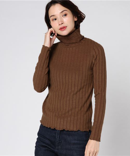 earth music&ecology（アースミュージックアンドエコロジー）の「・ダブル衿トタンテレコプルオーバー（Tシャツ/カットソー・レディース・キャメル/アイボリー/ライトグレー/ブラック・M/S）」の4枚目の写真