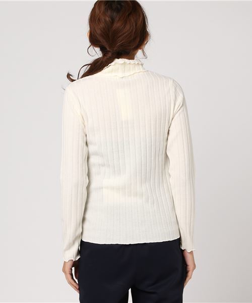 earth music&ecology（アースミュージックアンドエコロジー）の「・ダブル衿トタンテレコプルオーバー（Tシャツ/カットソー・レディース・キャメル/アイボリー/ライトグレー/ブラック・M/S）」の9枚目の写真